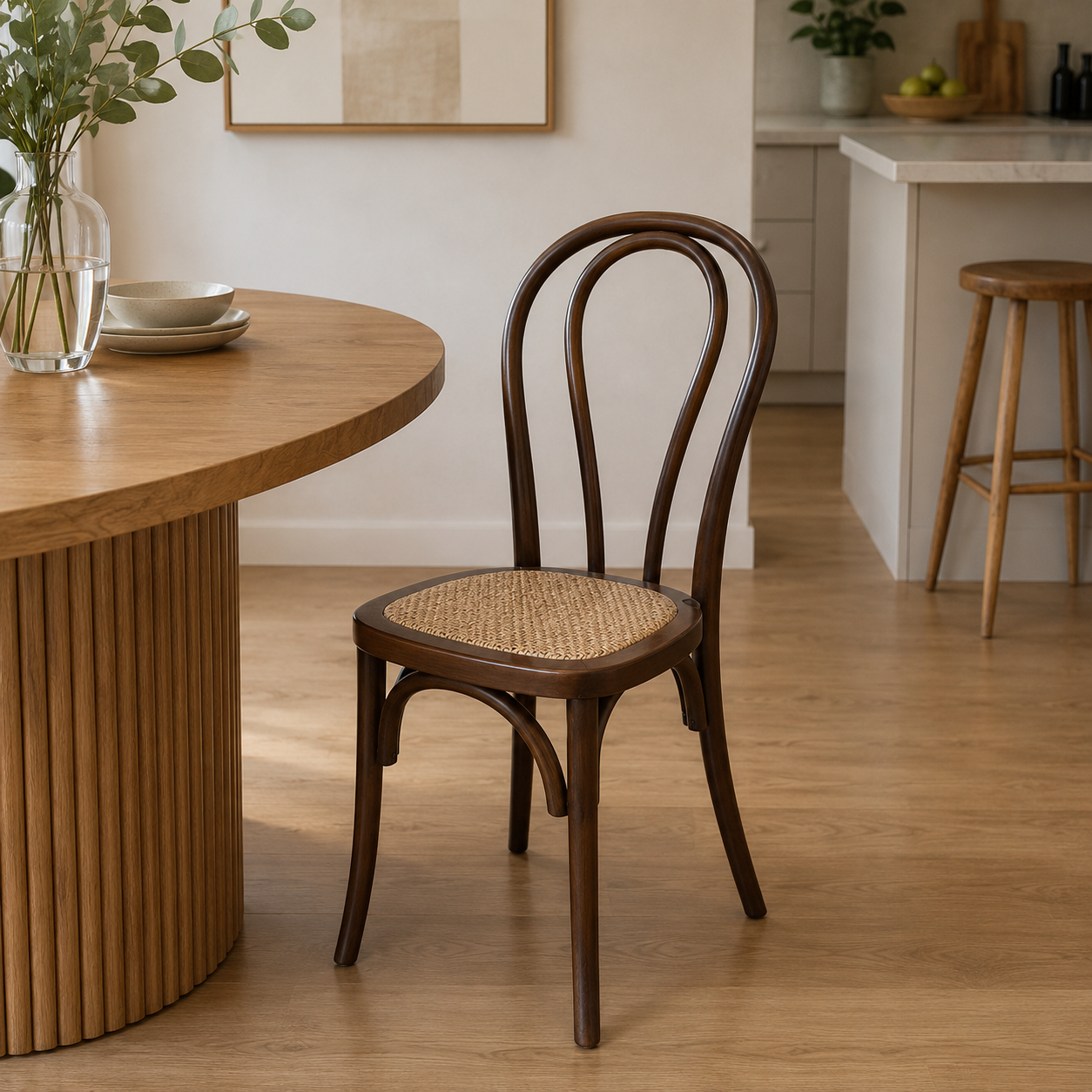 Brighton Stackable Chair - Walnut Rattan Seat