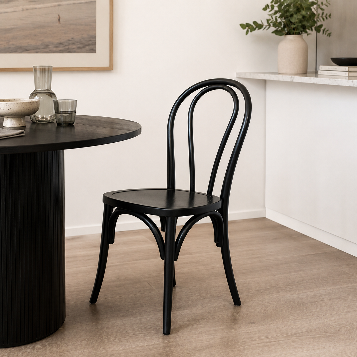 Brighton Chair with Timber Seat - Black