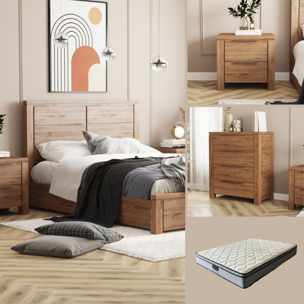 Byron Bay Double 5 Piece Bedroom Set with Tallboy