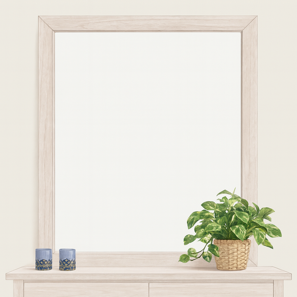 Cancun Coastal Mirror - White