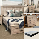 Cancun Coastal 5 Piece King Bedroom Set with Tallboy