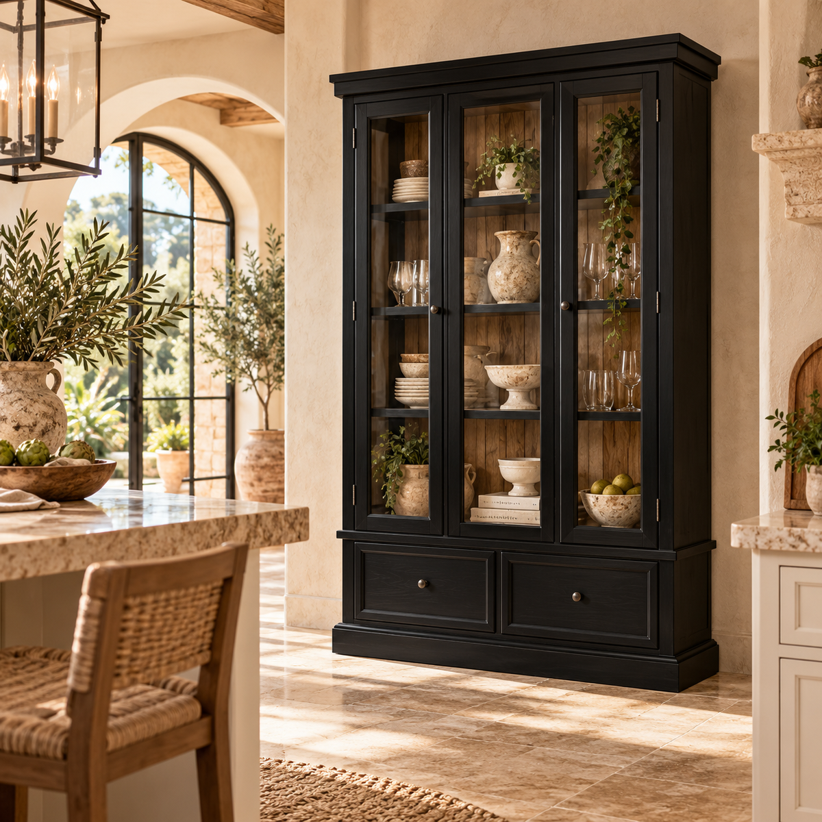 Chadworth Curio Cabinet – Black / Brown
