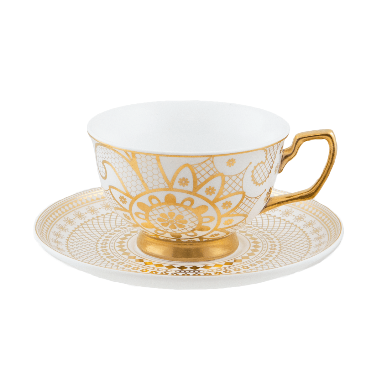 Teacup & Saucer - Georgia Lace Pearl