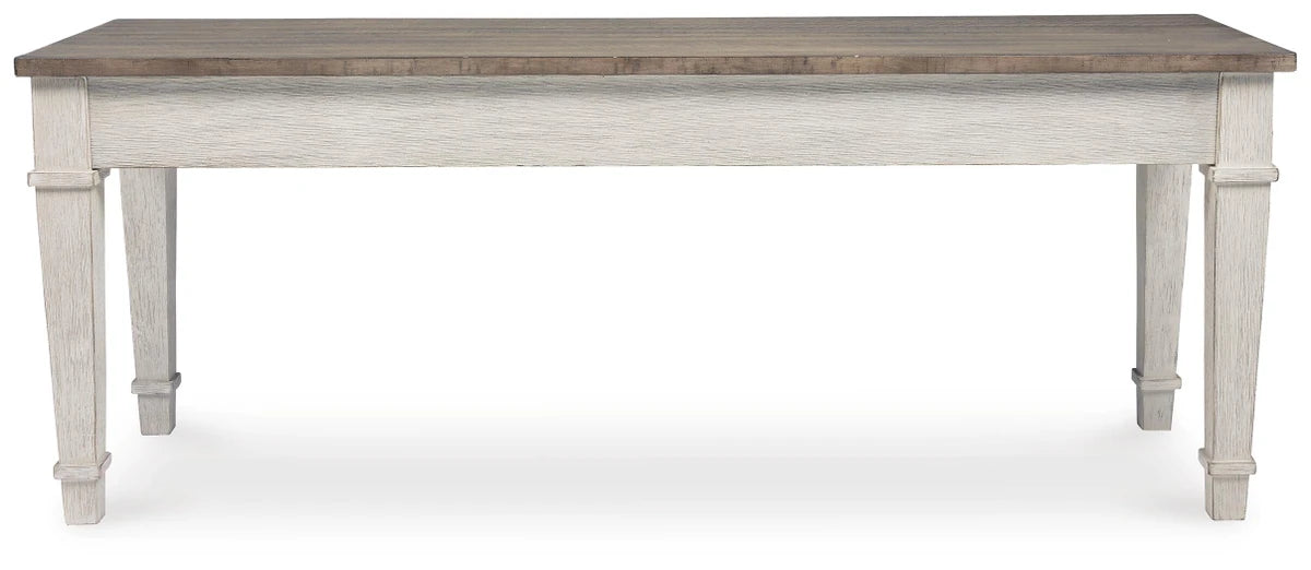 Skempton Storage Bench – White / Light Brown