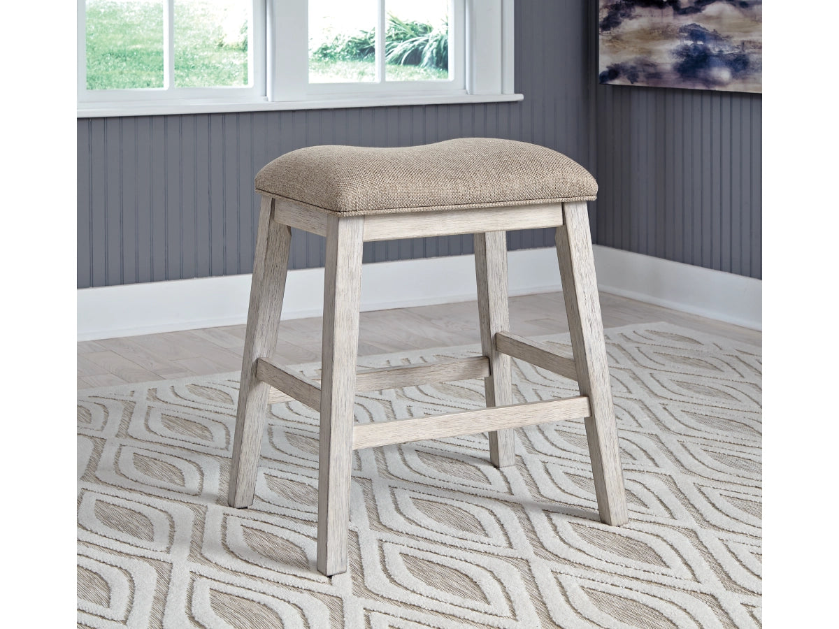 Skempton Counter Height Bar Chairs (Set of 2) – White / Light Brown
