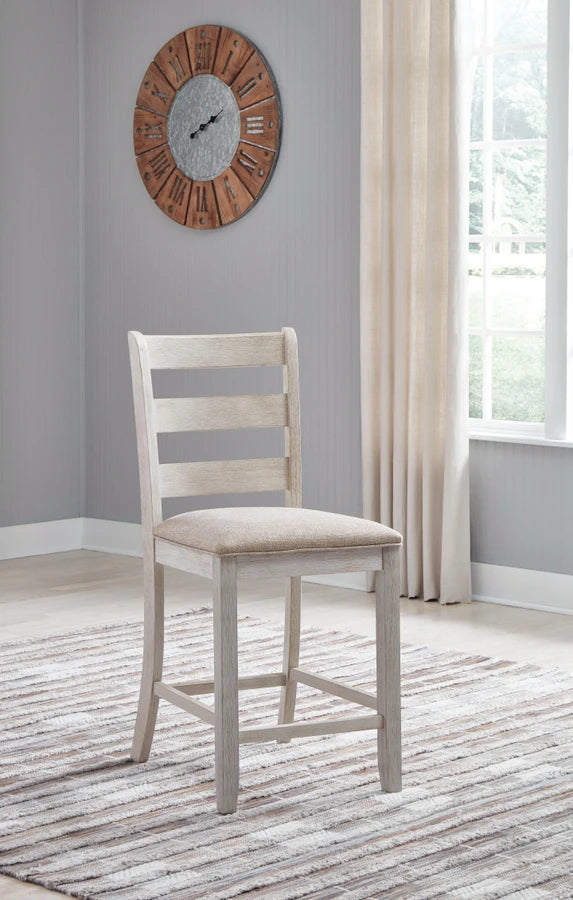 Skempton Counter Height Bar Chairs (Set of 2) – White / Light Brown