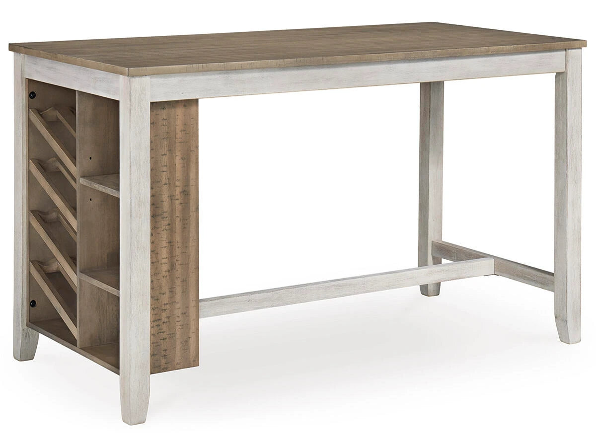 Skempton Counter Height Dining Table – White / Light Brown
