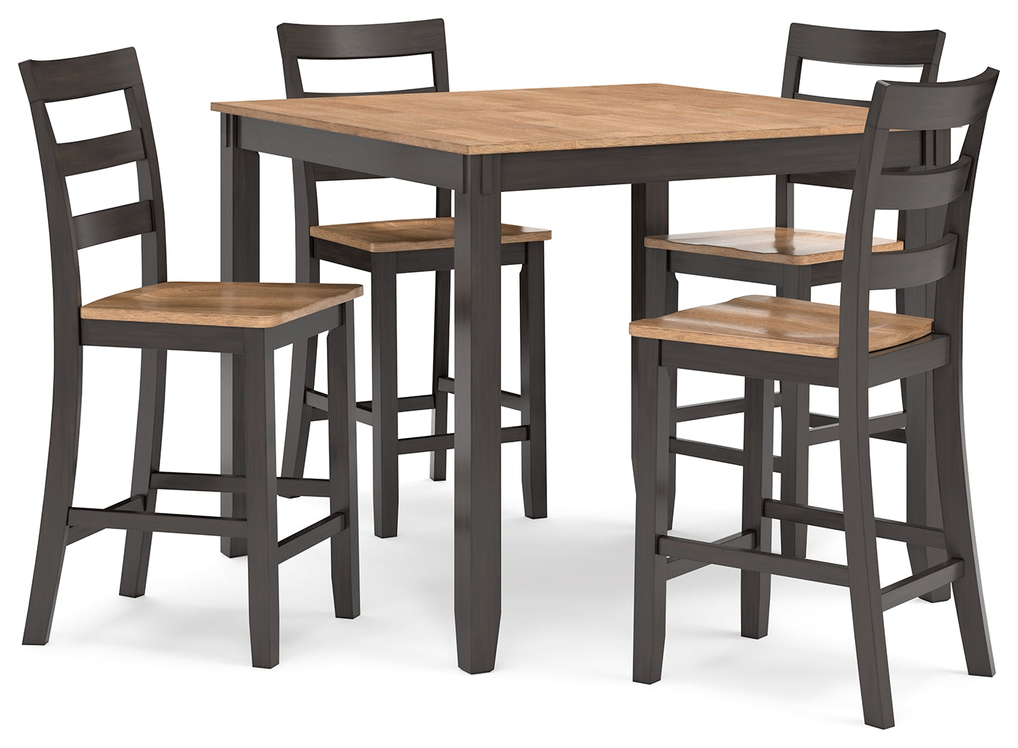 Gesthaven 5-Piece Square Counter Height Dining Set – Brown/Natural