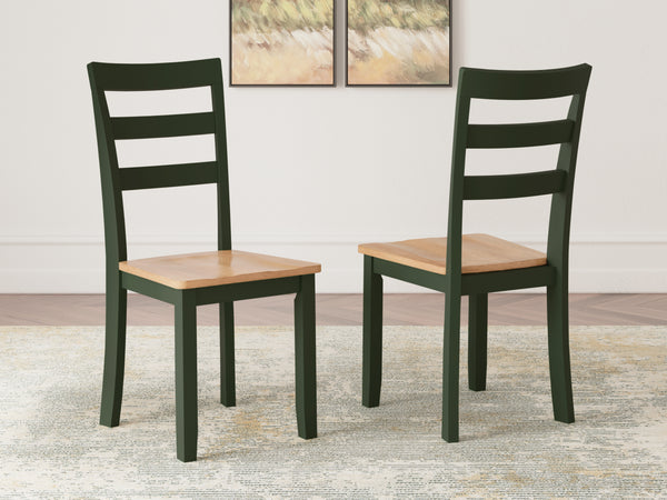 Gesthaven Solid Wood Side Dining Chair – Green/Natural