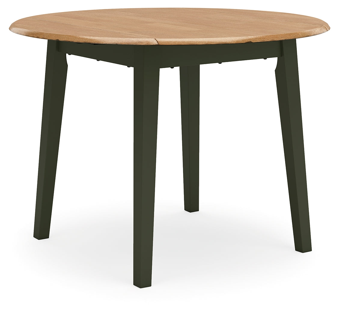 Gesthaven Double Drop Leaf Round Dining Table – Green/Natural