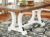 Valebeck Rectangular Extension Dining Table – White/Brown