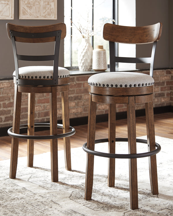 Valebeck Brown Swivel Bar Stool – Bar Height