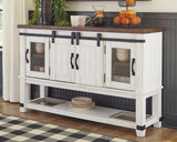 Valebeck Buffet with Sliding Doors – White/Brown