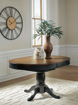 Loganeer Dining Butterfly Extension Table – Black/Brown