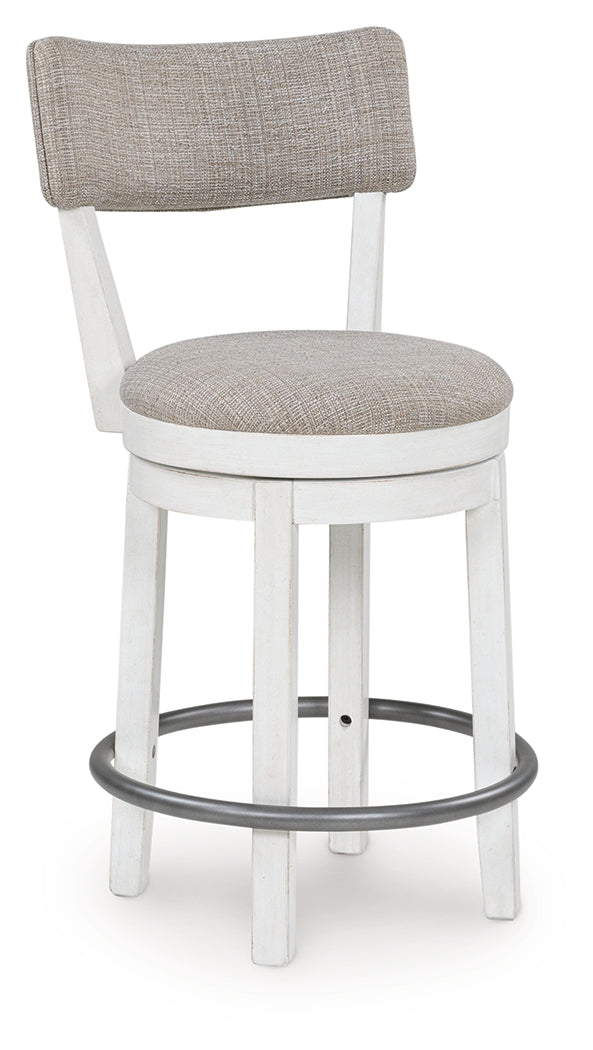Robbinsdale Curved-Back Counter Height Barstool – Antique White
