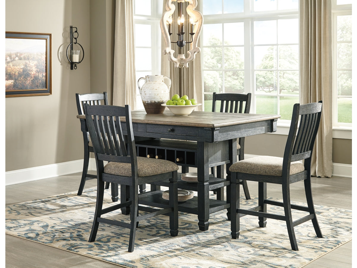 Tyler Creek Counter Height Bar Chair – Black / Grayish Brown