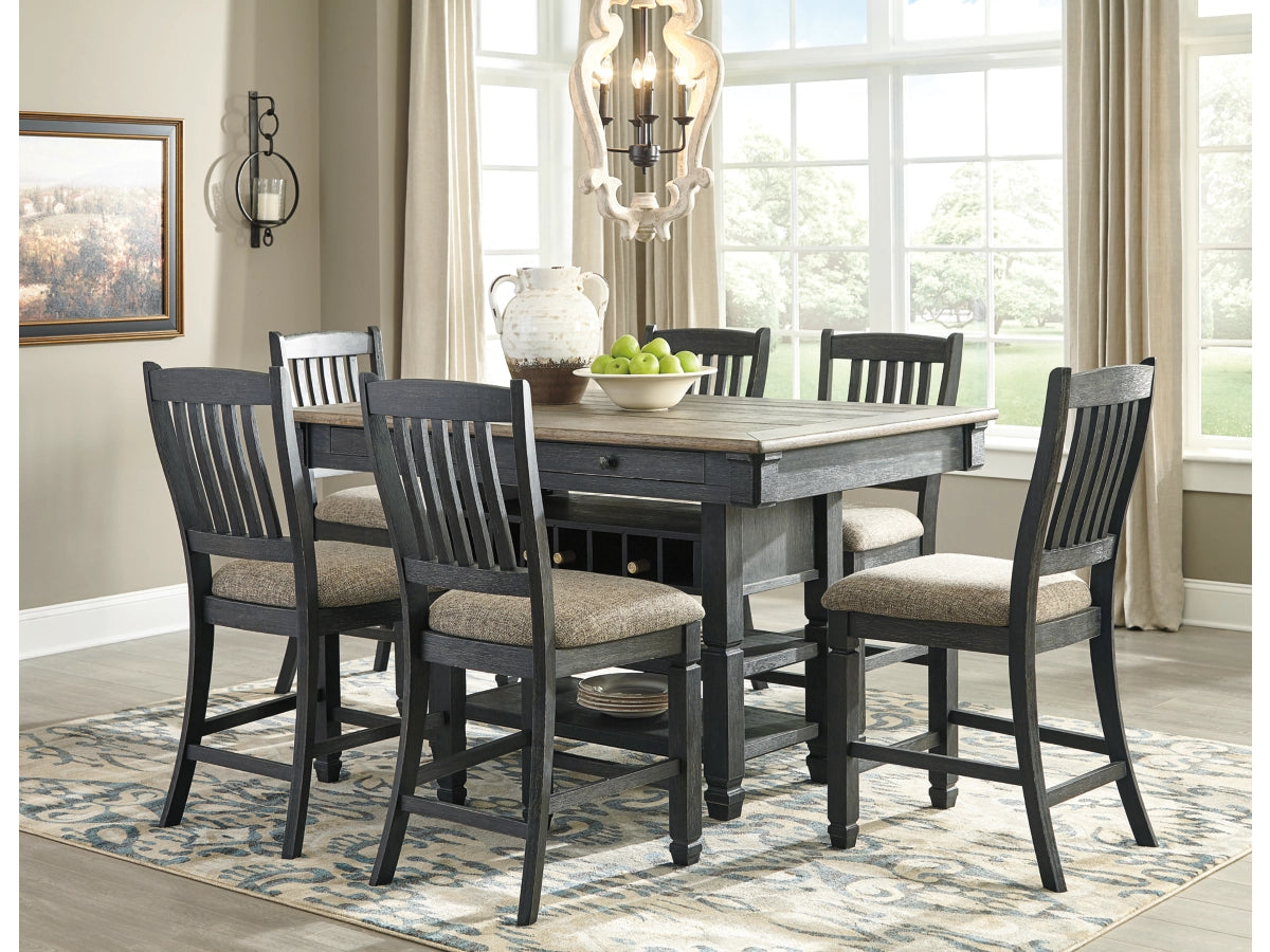 Tyler Creek Counter Height Dining Table – Black / Gray