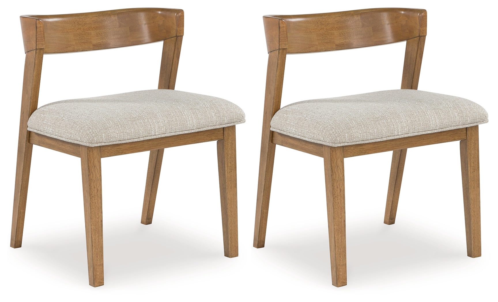 Kristiland Wide Upholstered Dining Chair in Grey & Light Brown