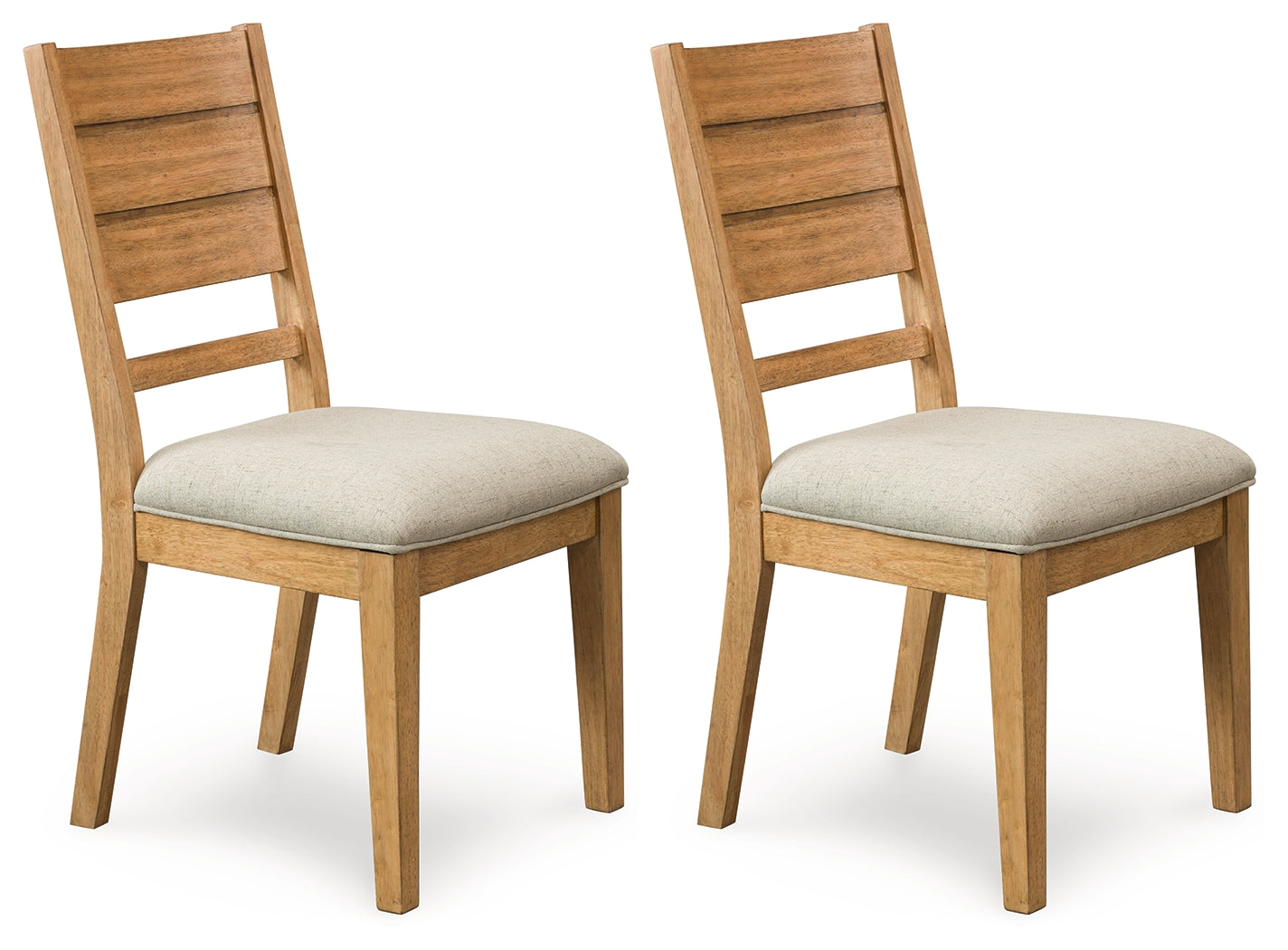 Kristiland Slat-Back Dining Chair in Grey & Light Brown