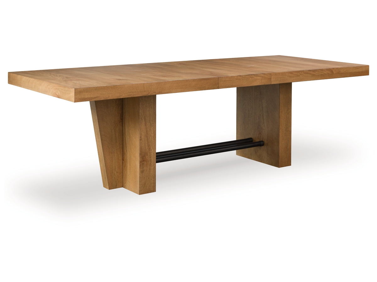 Kristiland Extension Dining Table in Light Brown Timber Finish