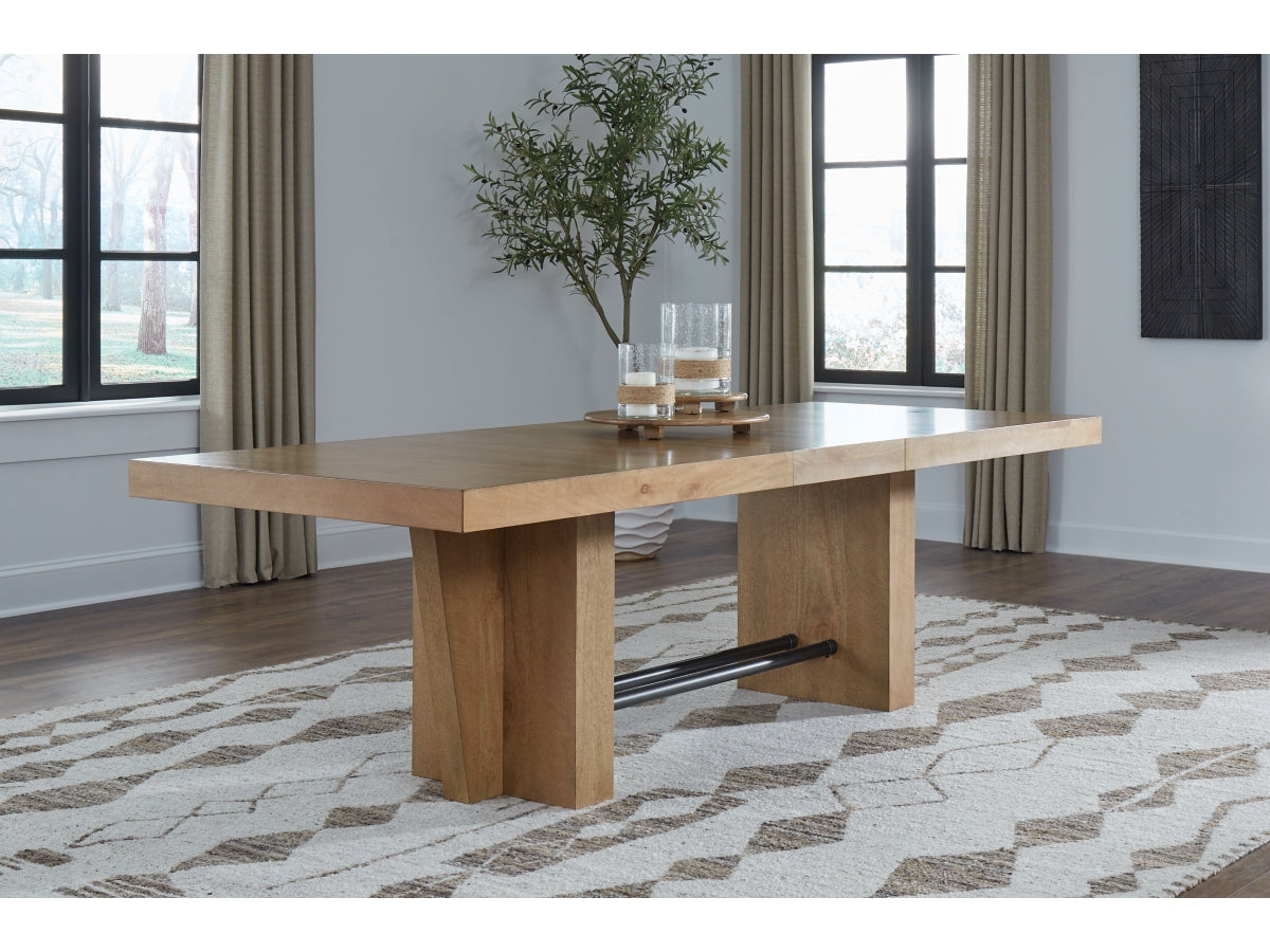 Kristiland Extension Dining Table in Light Brown Timber Finish