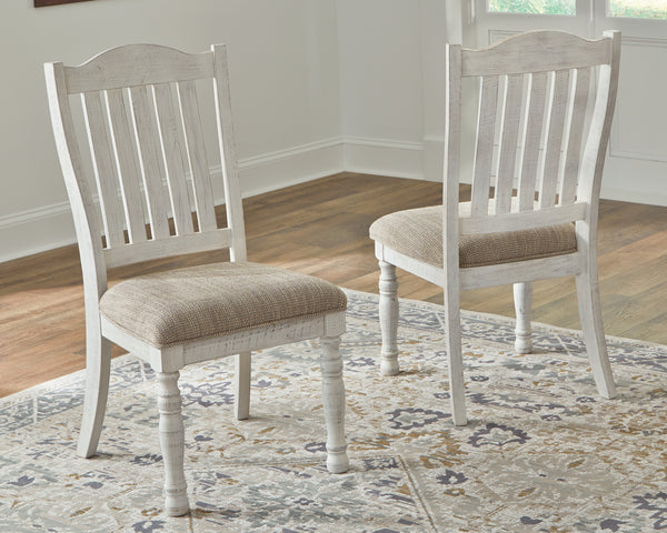Havalance Dining Chair – Upholstered Oatmeal Seat in Vintage White