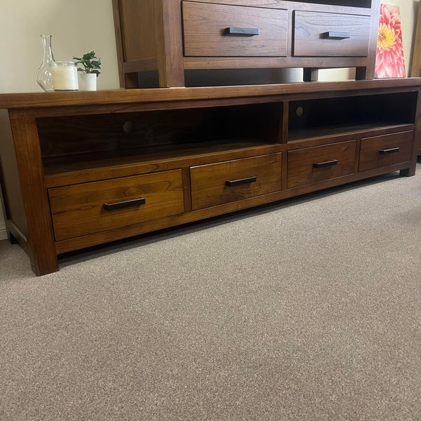 New Age (Carrington) Tv Unit 2200mm - Dark Oak