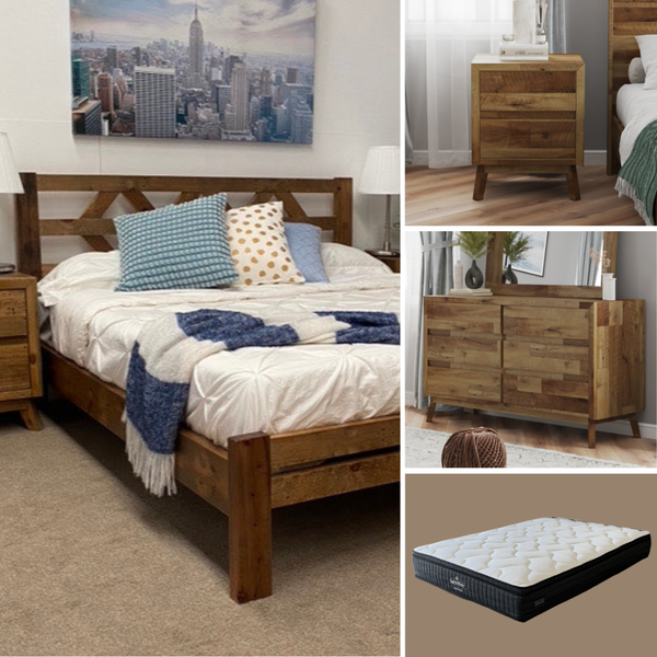 Diamond Willow 5 Piece Queen Bedroom Set with Dresser - Reclaimed