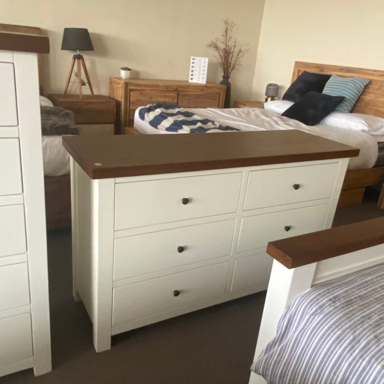 Imperial Coastal Dresser - White & Dark Oak - InStyle Furniture