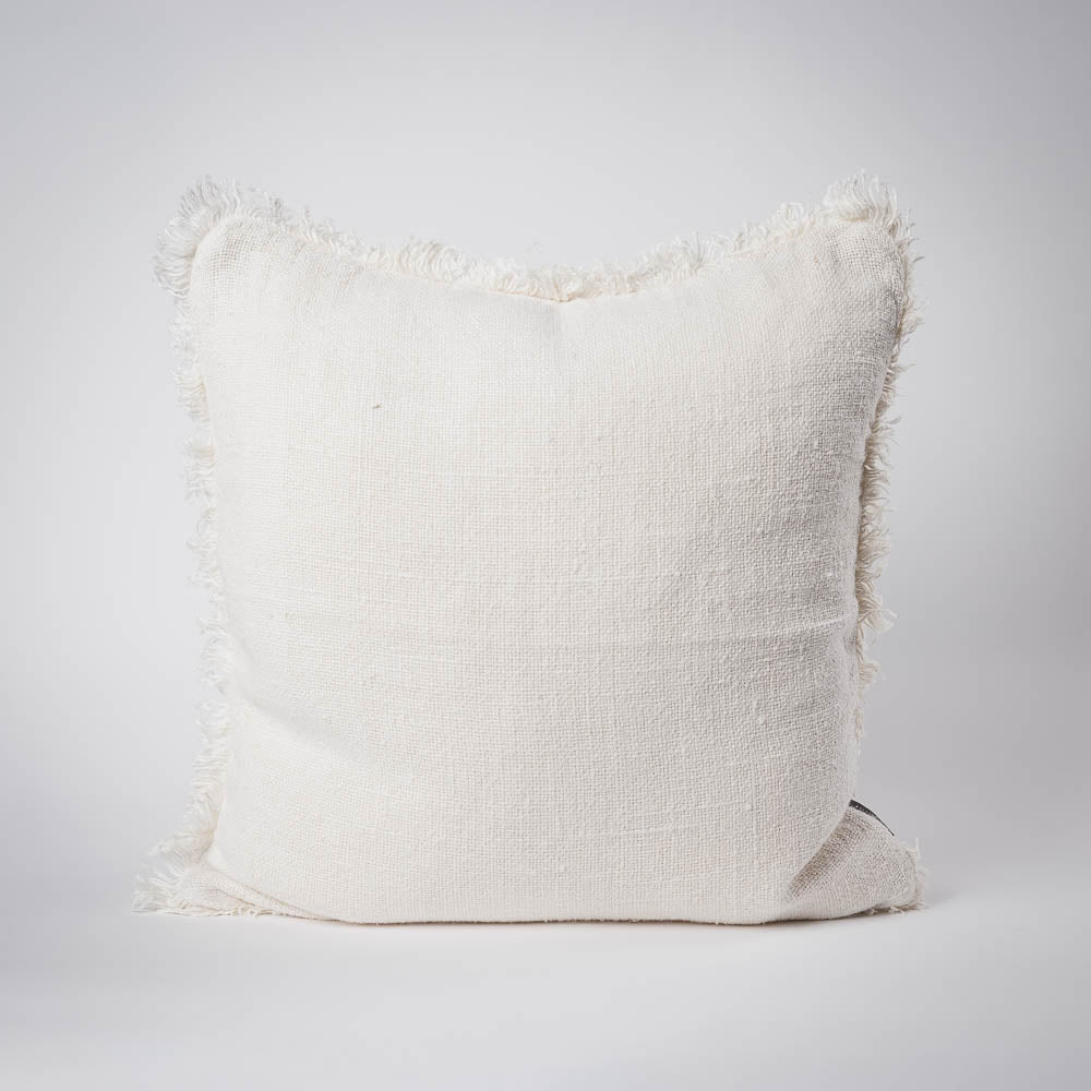 Bedouin Handwoven Linen Cushion – Ivory