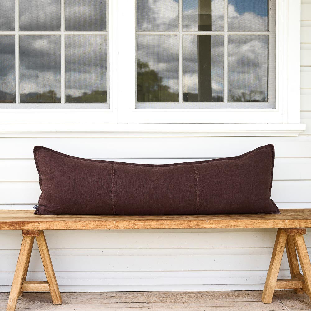 Luca® Linen Long Lumbar – Chocolate
