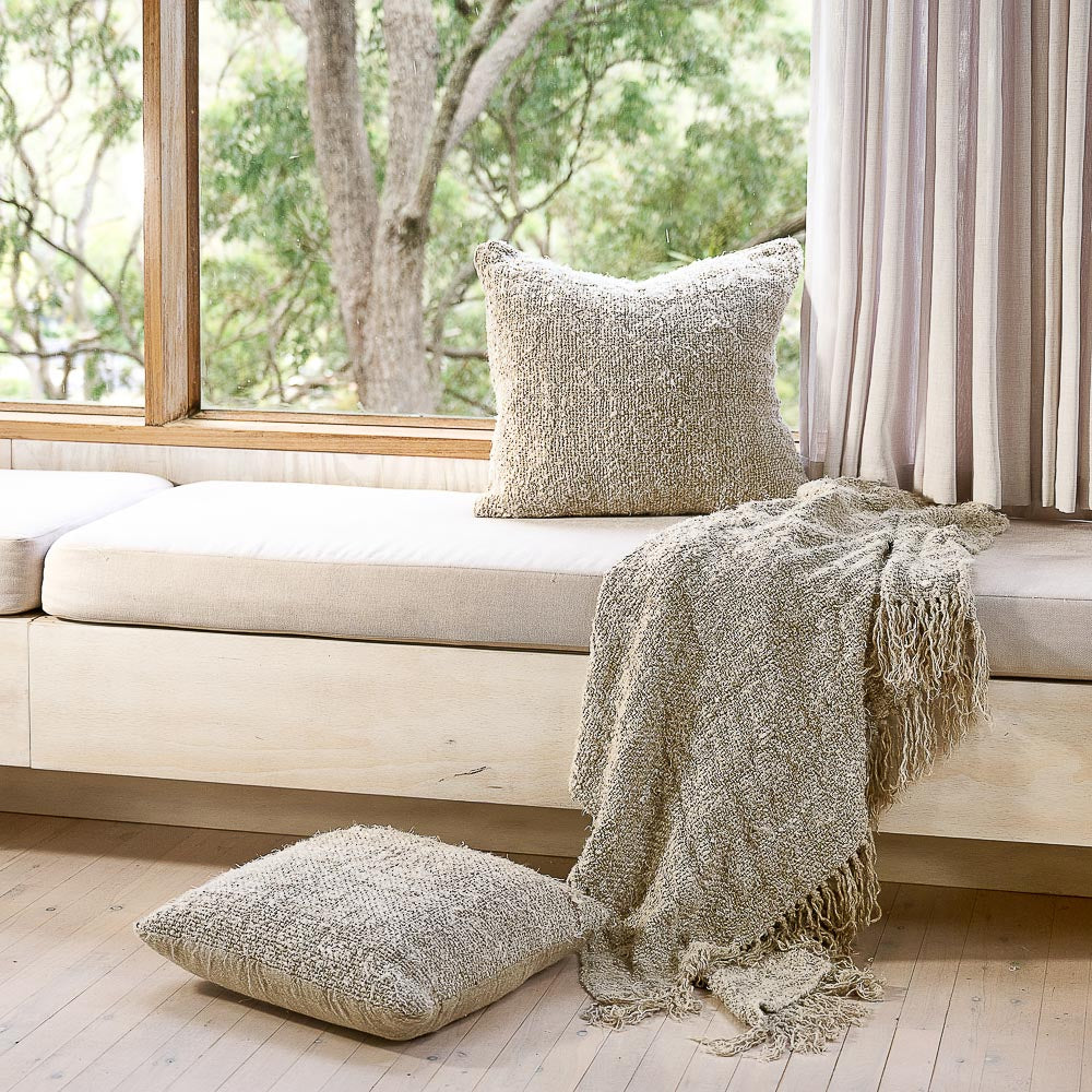 Wabi Recycled Linen Filled Cushion – Natural