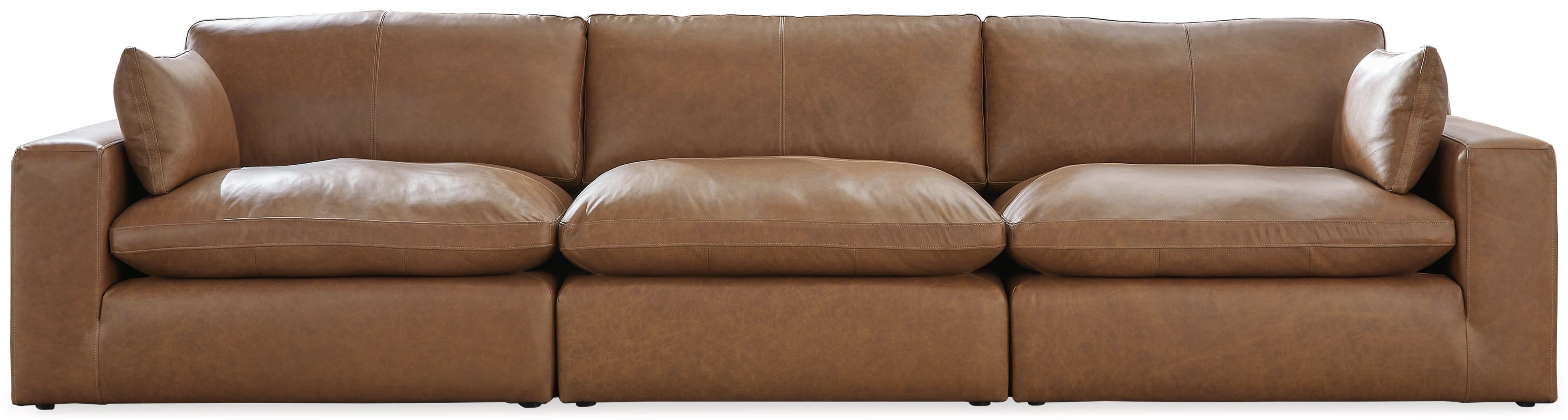Emilia Leather 3 Piece Sectional Sofa in Carmel
