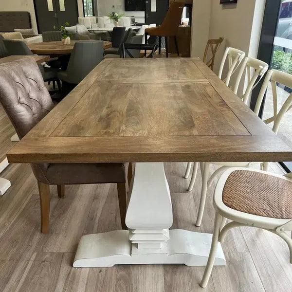 FACTORY SECONDS - CLEARANCE - French Provincial 1800mm dining table - Natural & White