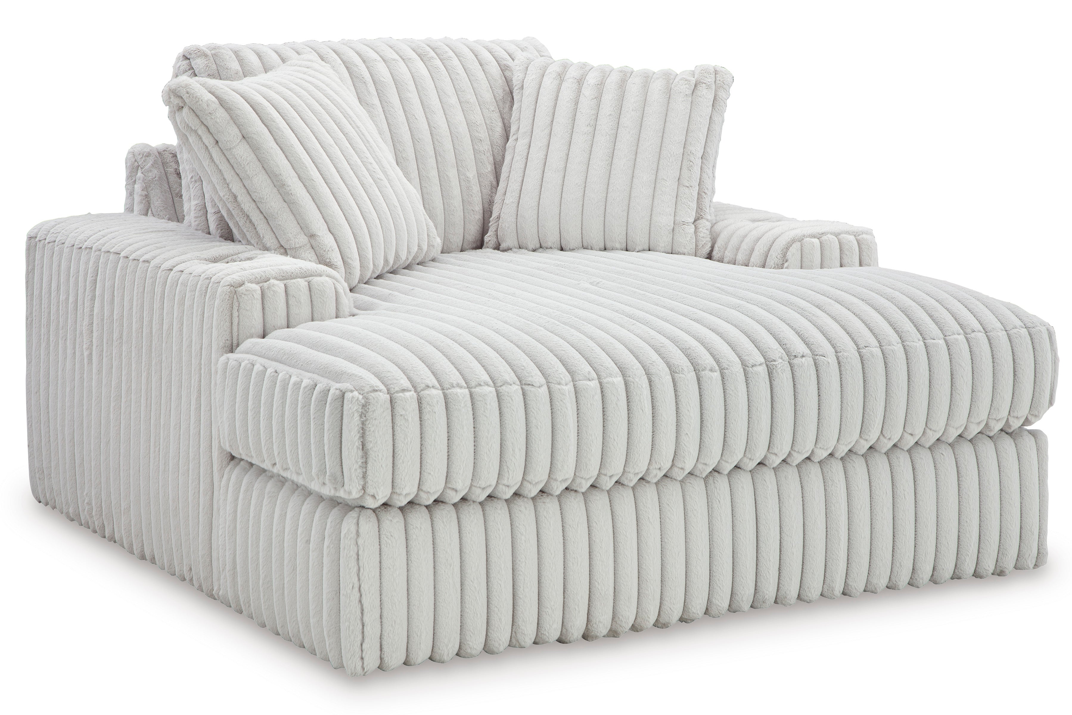 Stupendous - Oversized Chaise in Alloy Fabric