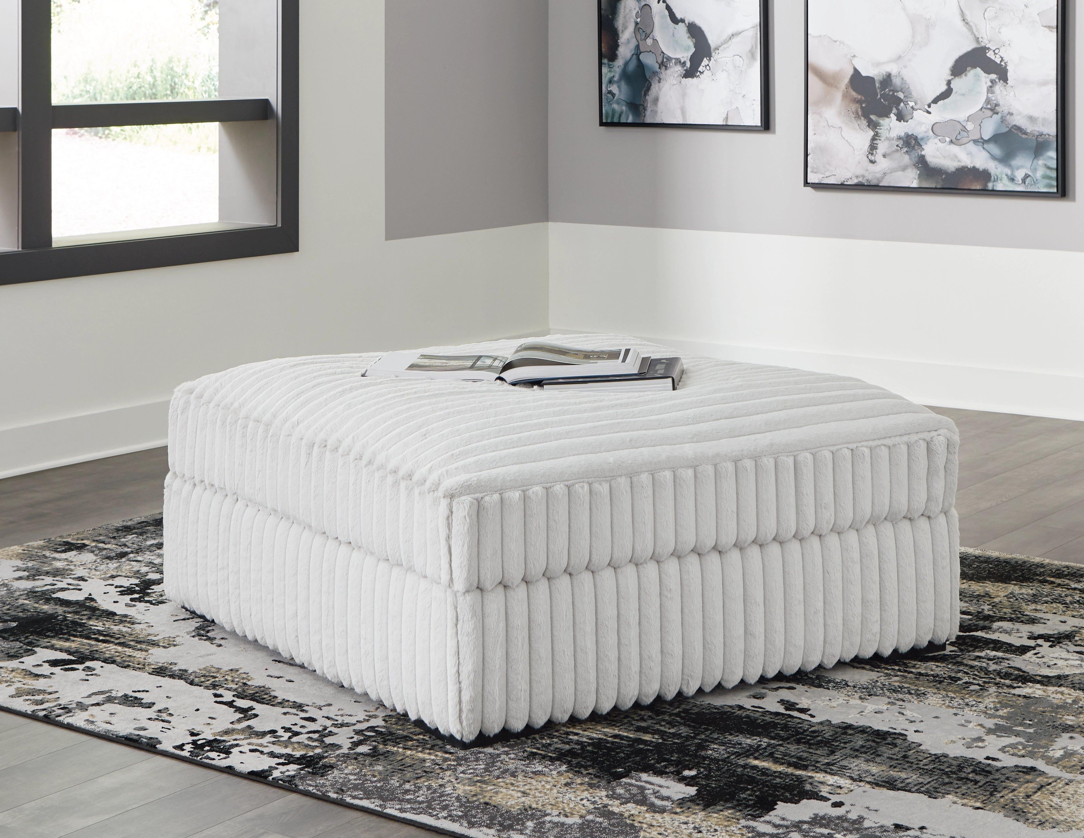 Stupendous - Oversized Ottoman in Alloy Fabric