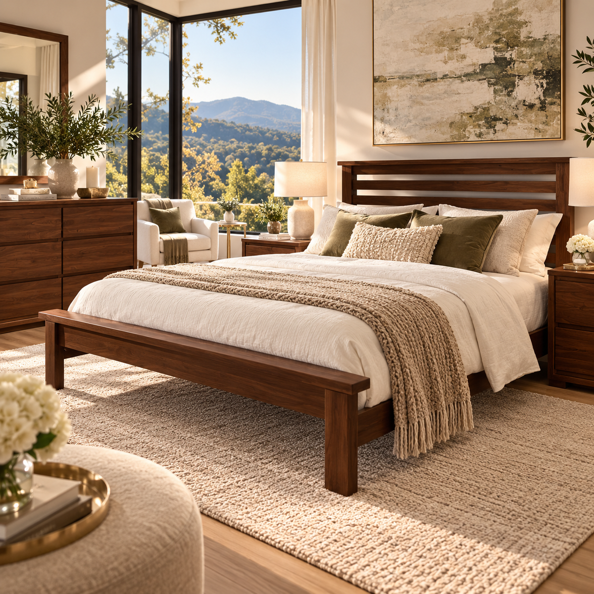 Grand Horizons Bed - Dark Oak