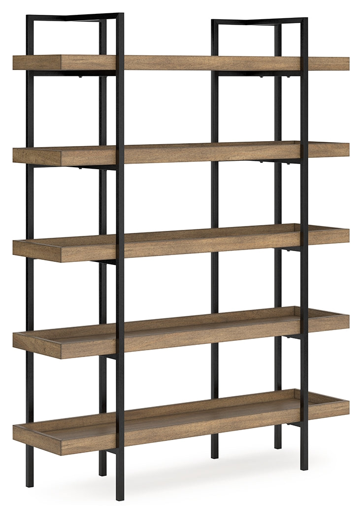 Montia 5-Shelf Bookcase – Light Brown Urban Chic