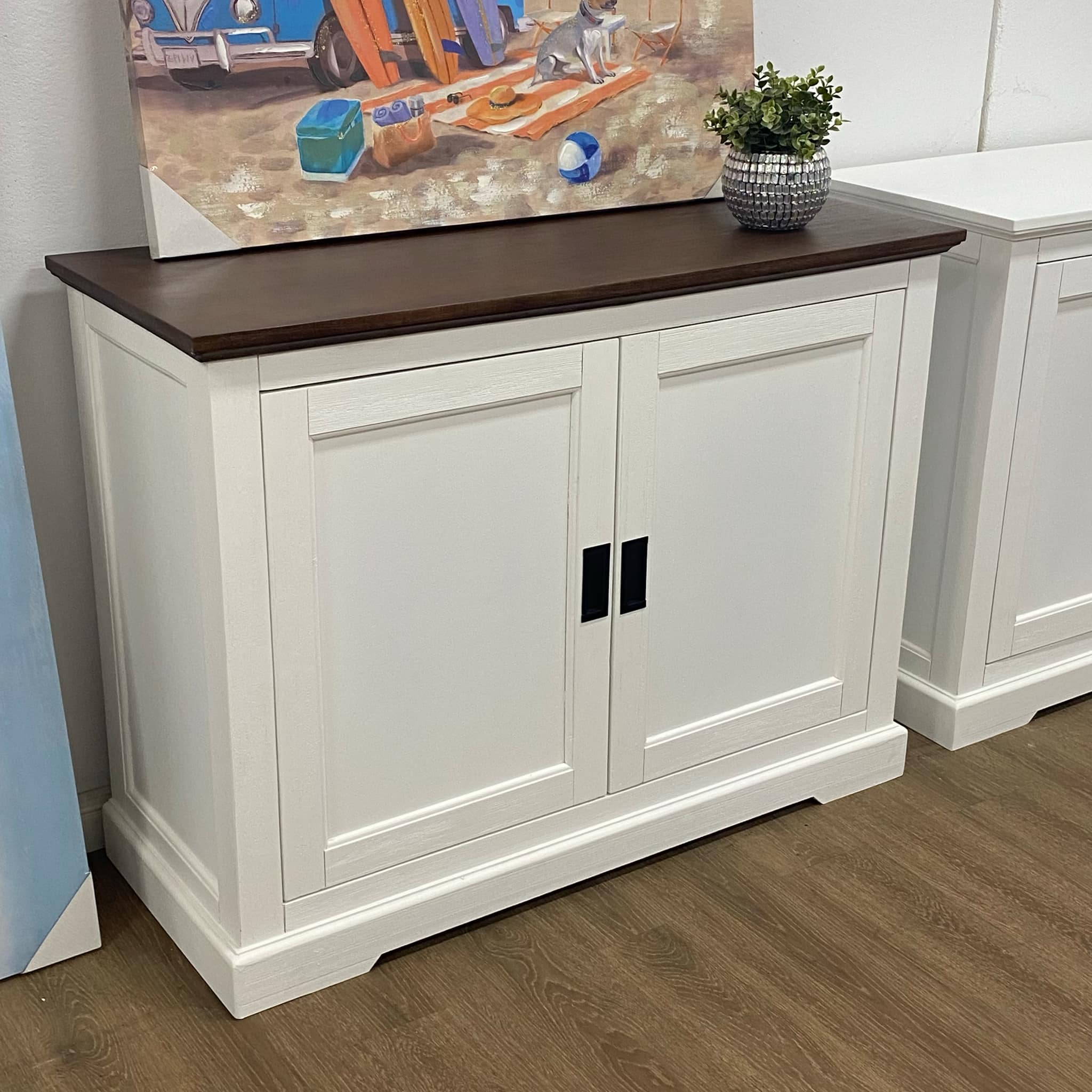Hampton Coastal Two-Tone 120cm Buffet - White & Walnut