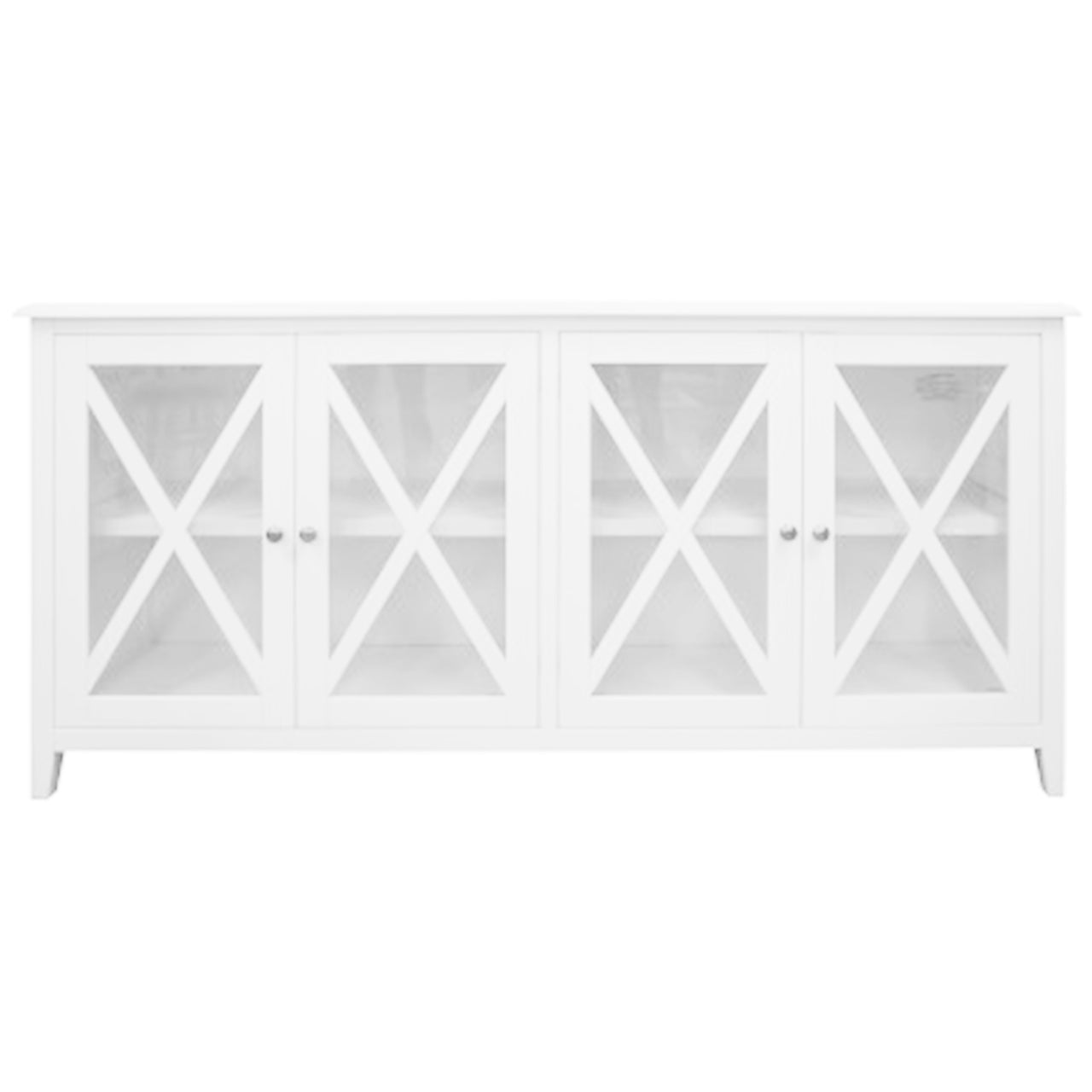 Hampton 4 Glass Door Buffet - White