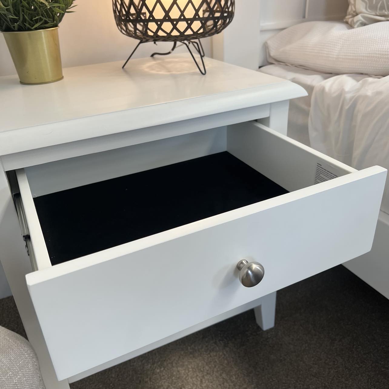 Hampton Bedside or Side Table - White
