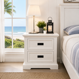 Hampton Coastal Bedside Table - White