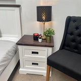 Hampton Coastal Two-Tone Bedside - White & Walnut