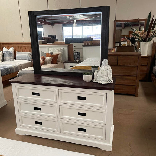 Hampton Coastal Two-Tone Dresser - White & Walnut