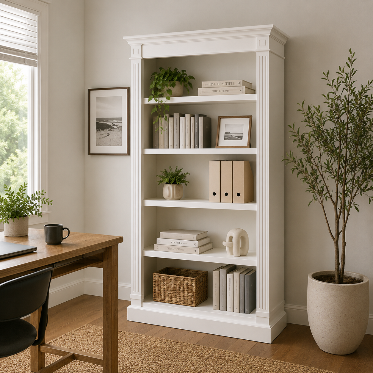 Hampton Deluxe Bookcase – White