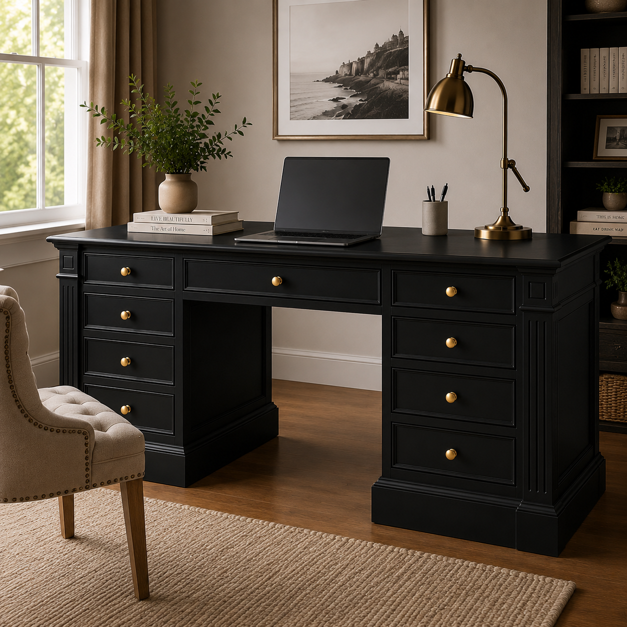 Hampton Deluxe Desk – Black