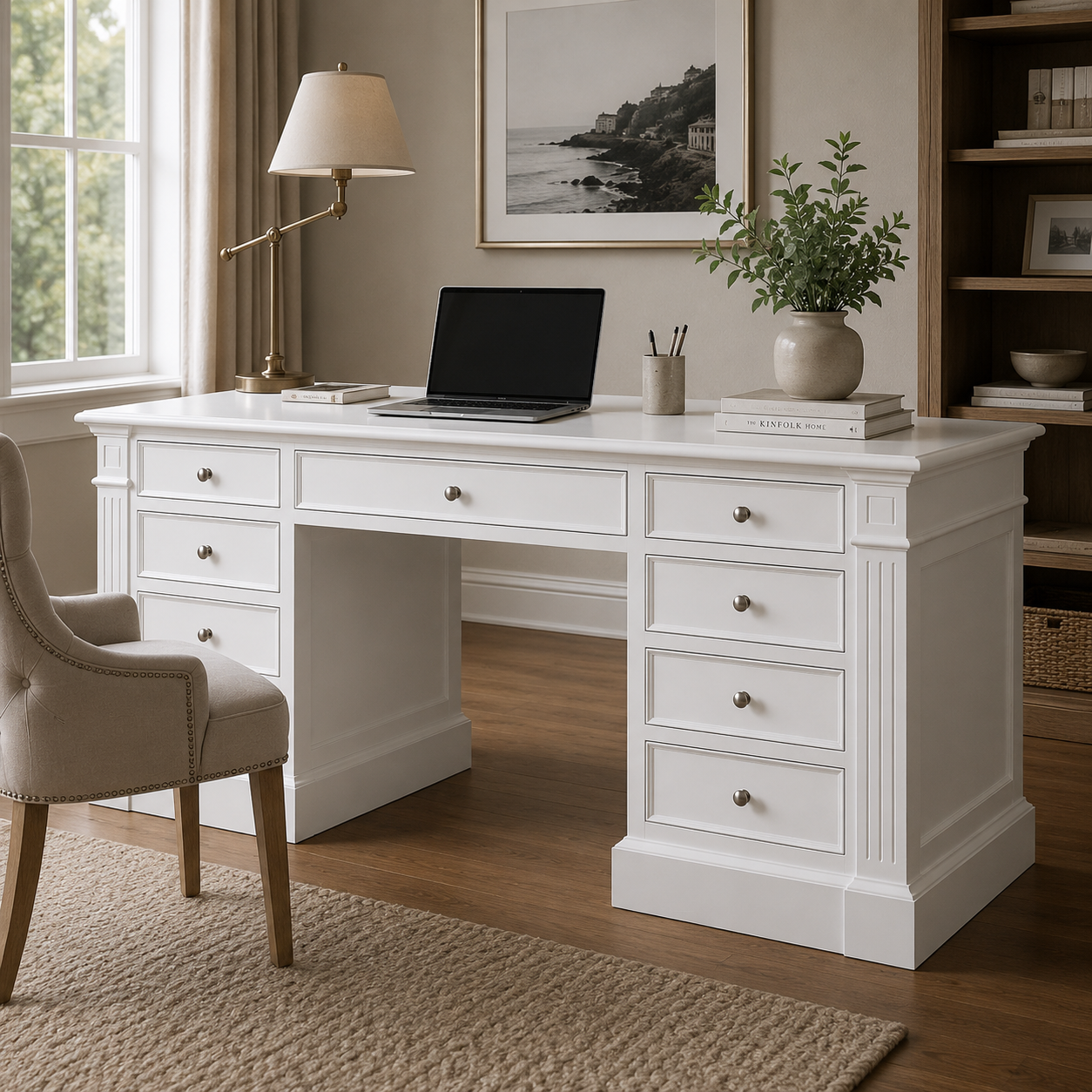 Hampton Deluxe Desk – White