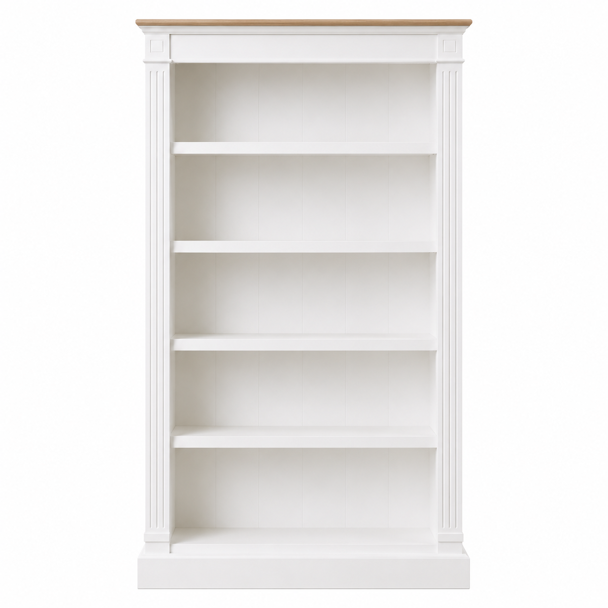 Hampton Deluxe Two Tone Bookcase – White & Natural
