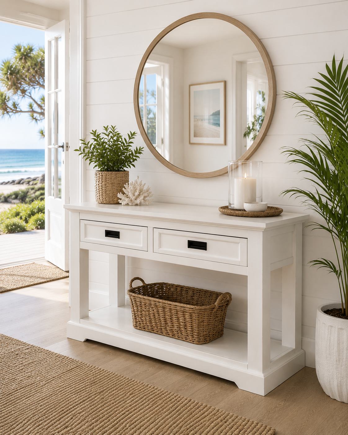 Hampton Coastal Hallstand - White