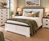 Hampton Coastal Two-Tone Bed - White & Walnut